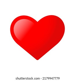 Red heart isolated on white background