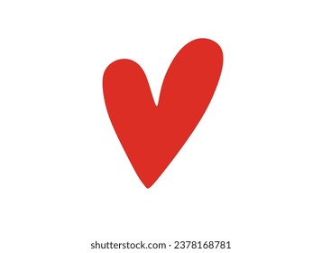 red heart, isolated on white, vector illustration