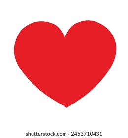 Red heart. Heart Isolated on a white background. Drawing Graphic. Illustration. Vector.