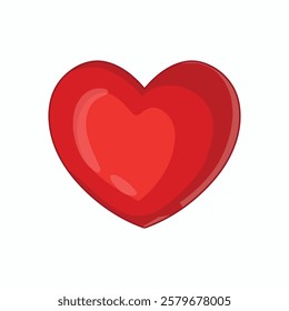 Red heart isolated on white background. Vector illustration. Eps 10.