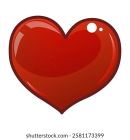 Red heart isolated on white background. Vector illustration. Eps 10.