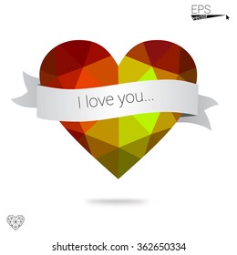 red heart isolated on white background. Geometric rumpled triangular low poly origami style gradient graphic illustration. Vector polygonal design for your business. red heart isolated on white background. Geometric rumpled triangular low poly origami style gradient graphic illustration. Vector polygonal design for your business.