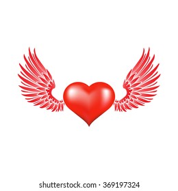 Retro Color Heart Wings Tattoo Design Stock Vector (Royalty Free ...