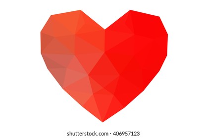 Red heart isolated on white background. Geometric rumpled triangular low poly origami style gradient graphic illustration. Vector polygonal design for your business. Red heart isolated on white background. Geometric rumpled triangular low poly origami style gradient graphic illustration. Vector polygonal design for your business.