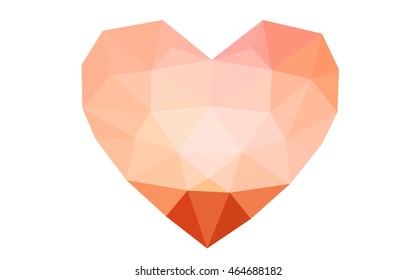 Red heart isolated on white background. Geometric rumpled triangular low poly origami style gradient graphic illustration. Vector polygonal design for your business.