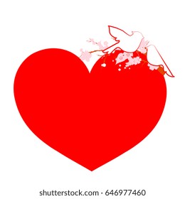 red heart, isolated on a white