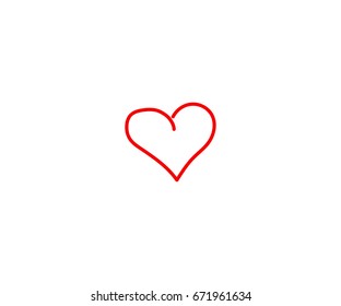 The red heart isolated on white background