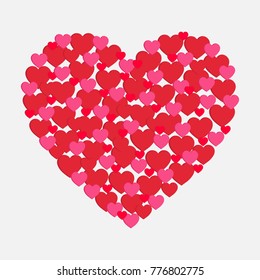Red heart isolated on white background. Vector. Abstraction. Cartoon. Valentine's day.