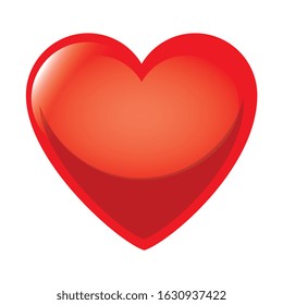 red heart isolated over white background. vector illustration design