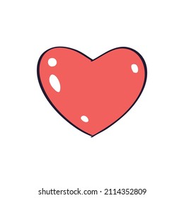 Red heart isolated vector illlustration. Wedding, engagement or Valentines day love symbol.