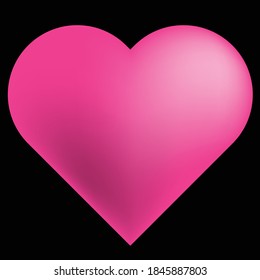 Red heart isolated, vector.Valentine's Day .Realistic 3D Heart.
