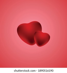 Red heart isolated vector.Valentine's Day 3D vector illustration .