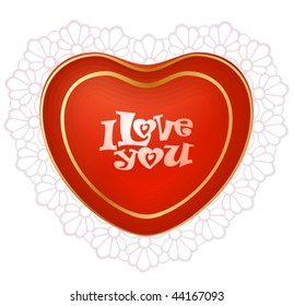 Red heart with lace 2