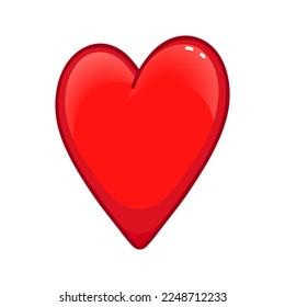 Corazón rojo Icono de gran tamaño para sonrisa emoticona