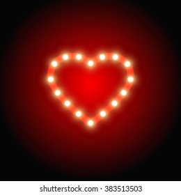 Red heart and LED lamps