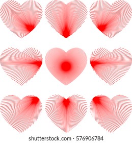 red heart with lines
