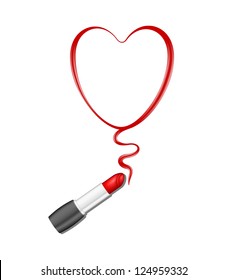 Red heart and lipstick