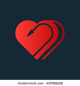 Red heart logo. Creative heart design icon. Blood donation symbol. Vector illustration.