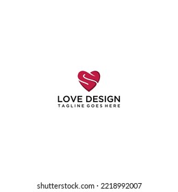 Logo-Design von Letter S Love, Logo-Logo-Vektorgrafik, modernes Logo, Logo-Designs für Vektorgrafiken
