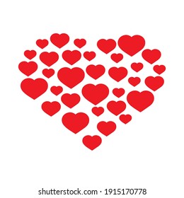 Vector de icono del logotipo del corazón rojo