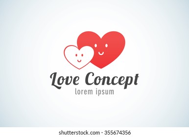 Red Heart Logo, Suitable For Love Concept, Relation And Family