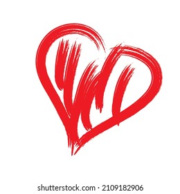 a red heart looked like a painted heart
