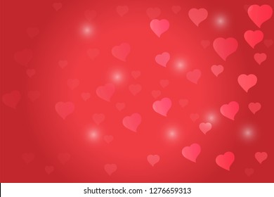 Red heart or love bokeh background