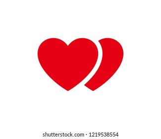 Red heart love couple icon