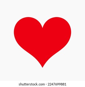 Red heart love icon. Vector illustration.