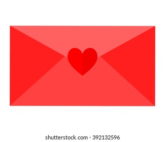 red heart love mail post letter email envelope message image vector