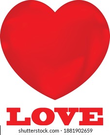 Red heart love on white background Valentine's day concept