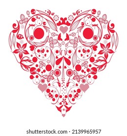 Red Heart  Love Shape Retro Decor free vector image