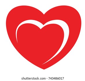 red heart love sign, vector design illustration