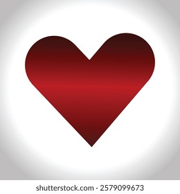 red heart love silhouette vector  design