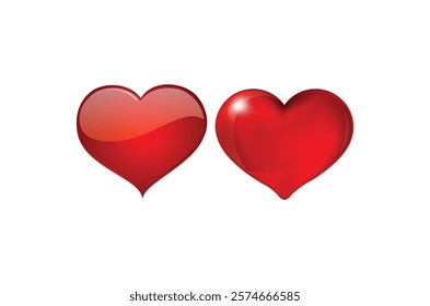 
Red heart, Love symbol icon set, love symbol vector.