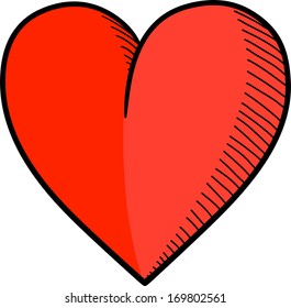 Red heart love symbol illustration