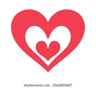 Red heart love symbol vector illustration