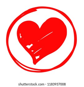 Red heart love valentine icon vector