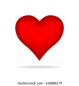 Red heart, love heart vector