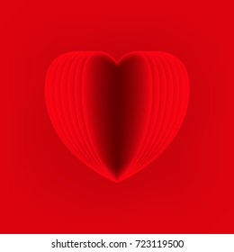 Red heart, love heart vector