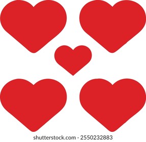 Red heart love vector design