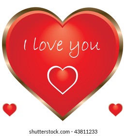 Red Heart Love You Stock Vector (Royalty Free) 43811233 | Shutterstock