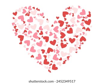 Red heart with many small hearts