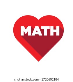 Corazón Rojo Con Palabra Matemática.