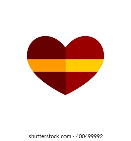 Red heart medicine flat vector icon on white background