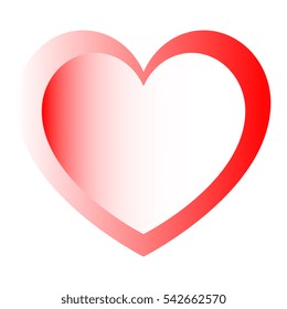 Red heart for the medicine or Valentine's Day. Heart have gradient. Vector eps 10.