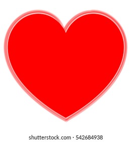 Red heart for the medicine or Valentine's Day. Heart have path draw in watercolor style. Vector eps 10