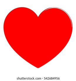 Red heart for the medicine or Valentine's Day. Heart have path draw in watercolor style. Vector eps 10