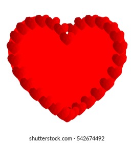 Red heart for the medicine or Valentine's Day.Hearts applied on the path. Vector eps 10.