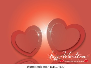 Red heart, the medium of love Instead of every feeling On a bright red background And hand-written text Happy Valentine's Day.